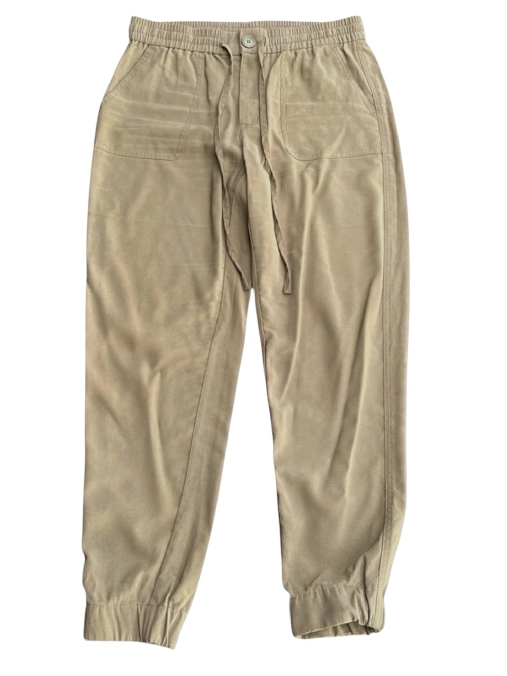 Tahari Khaki Drawstring Elastic Hem Jogger Pants (M)